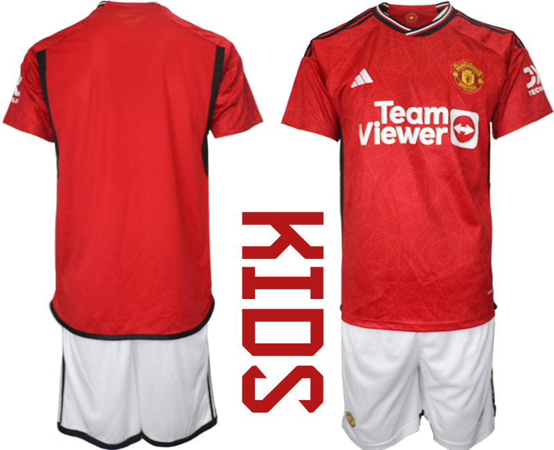 Youth 2023-2024 Club Manchester United home soccer jersey->manchester united jersey->Soccer Club Jersey